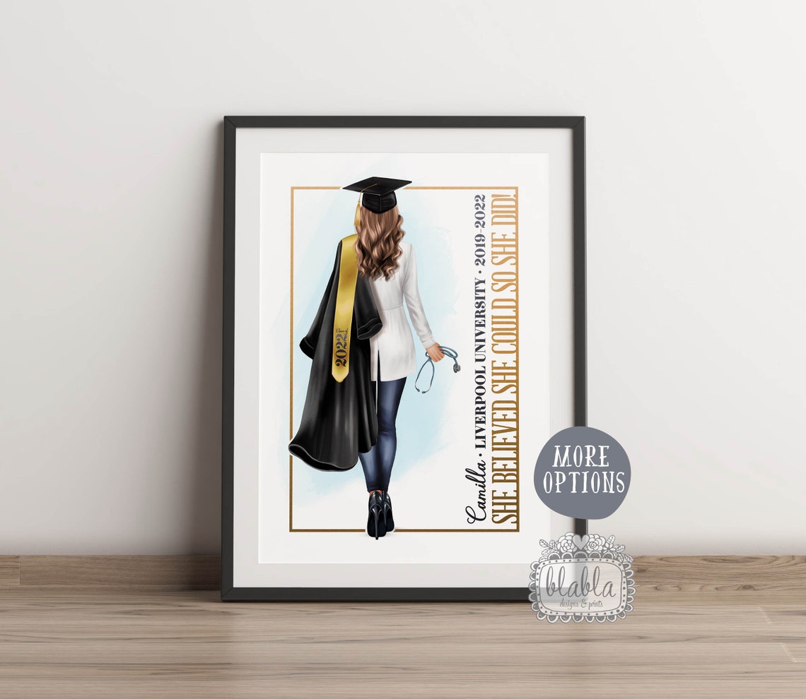 Personalised 2022 Medical Graduate Poster With Stethoscope and Coat - Image 2