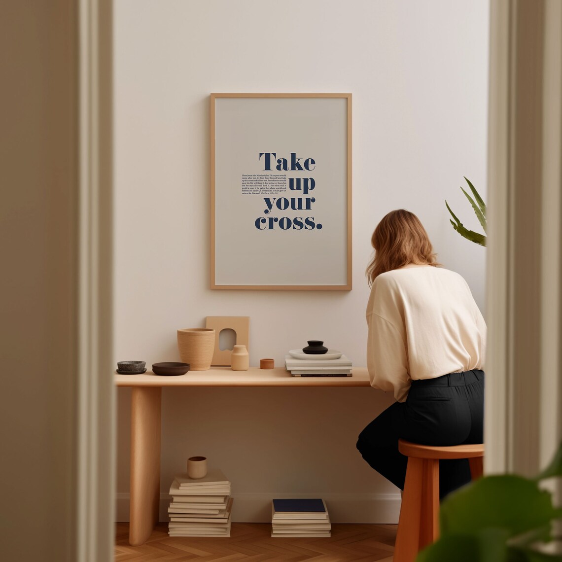 Take Up Your Cross Matthew 16 Scripture Art Print - Image 5