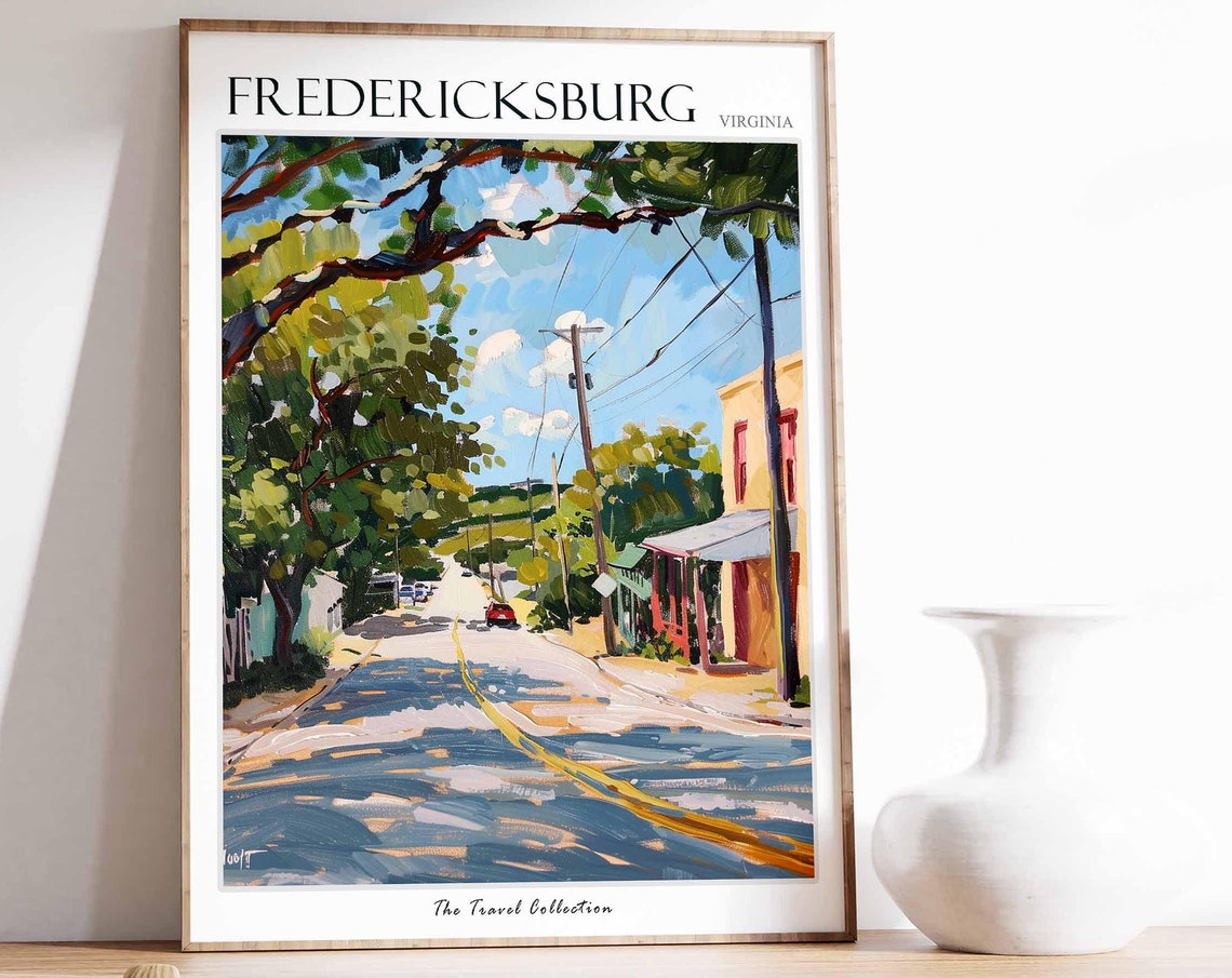 Fredericksburg Poster Virginia Travel Print Virginian Decor North America Travel Poster City Print Fredericksburg Travel Poster