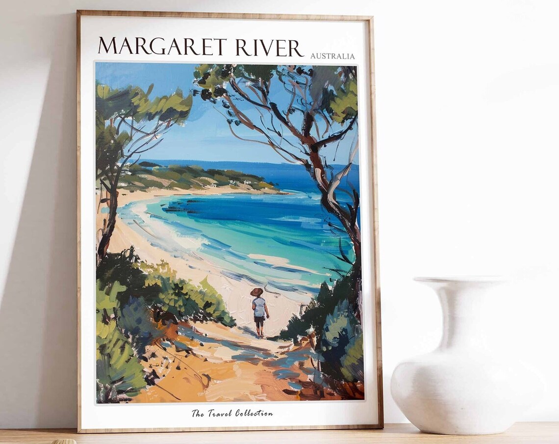 Margaret River Poster Australia Travel Print Australian Decor Oceania Travel Poster Oceanian Wall Art Margaret River Travel Poster