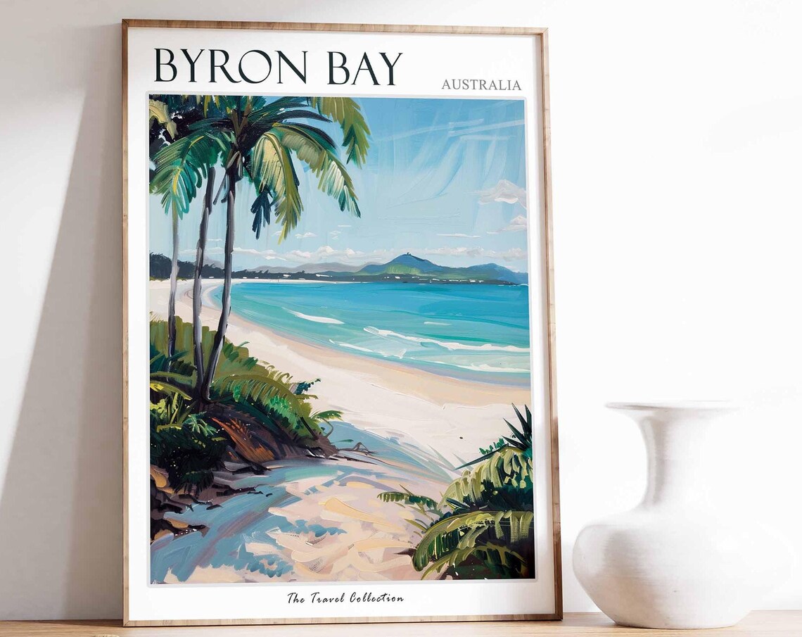 Byron Bay Australia Palm Beach Coastal Scene Travel Collection Poster