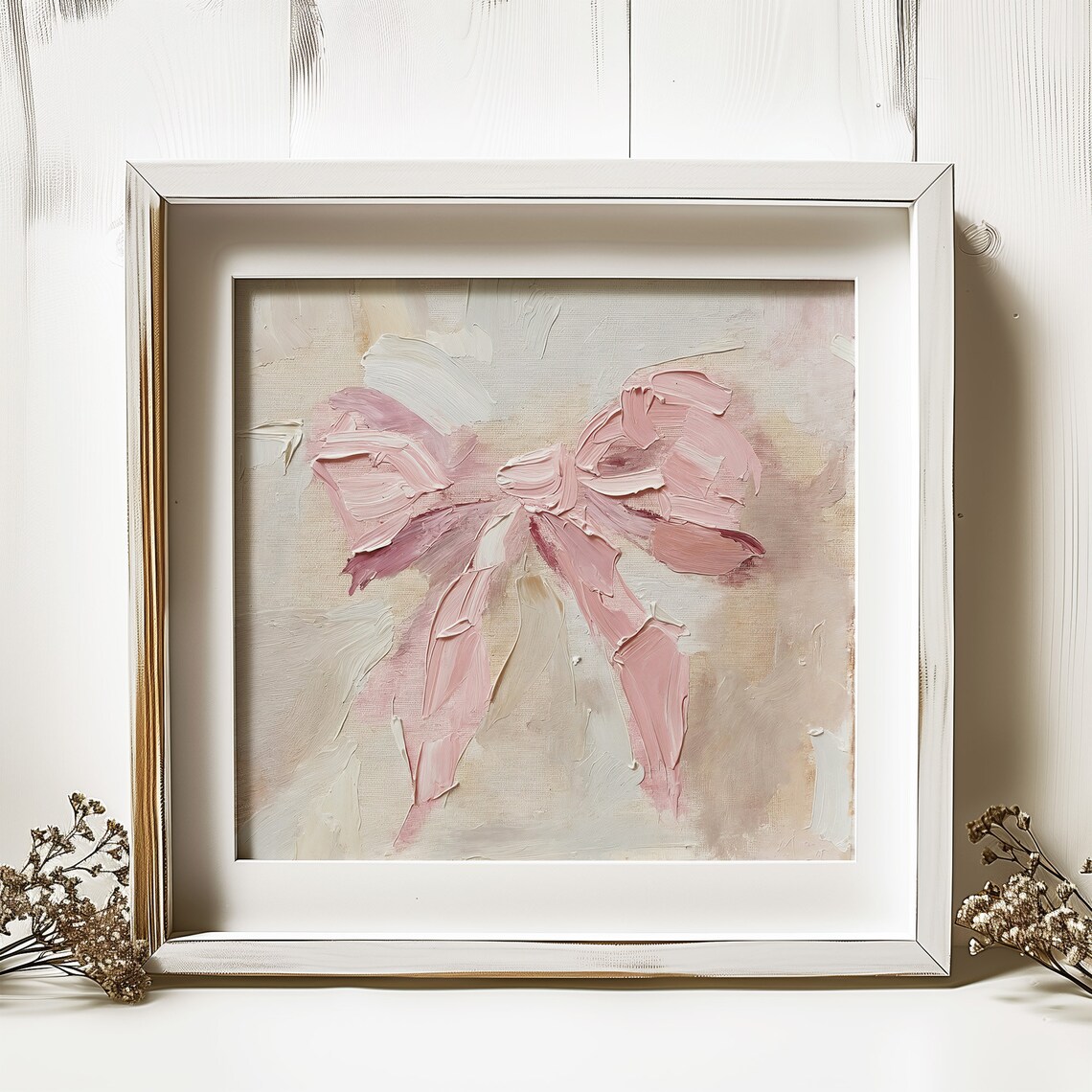 Pink Bow Oil Painting Print, Coquette Apartment Art - Image 2