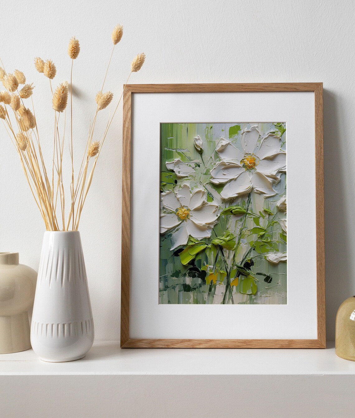 Daisy Wildflowers Oil Painting Floral Art Print - Image 2
