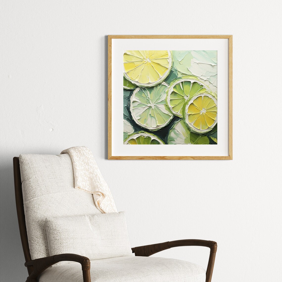 Lime Slices Oil Painting, Kitchen Wall Art Print - Image 4