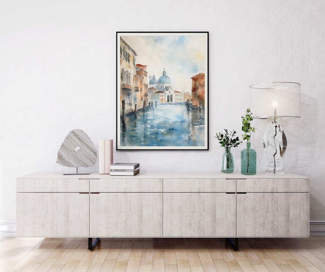 Venice Italian Travel Watercolor Cityscape Art Print - Image 4