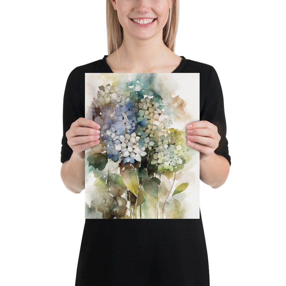 Hydrangea Watercolor Art Print, Botanical Floral - Image 2