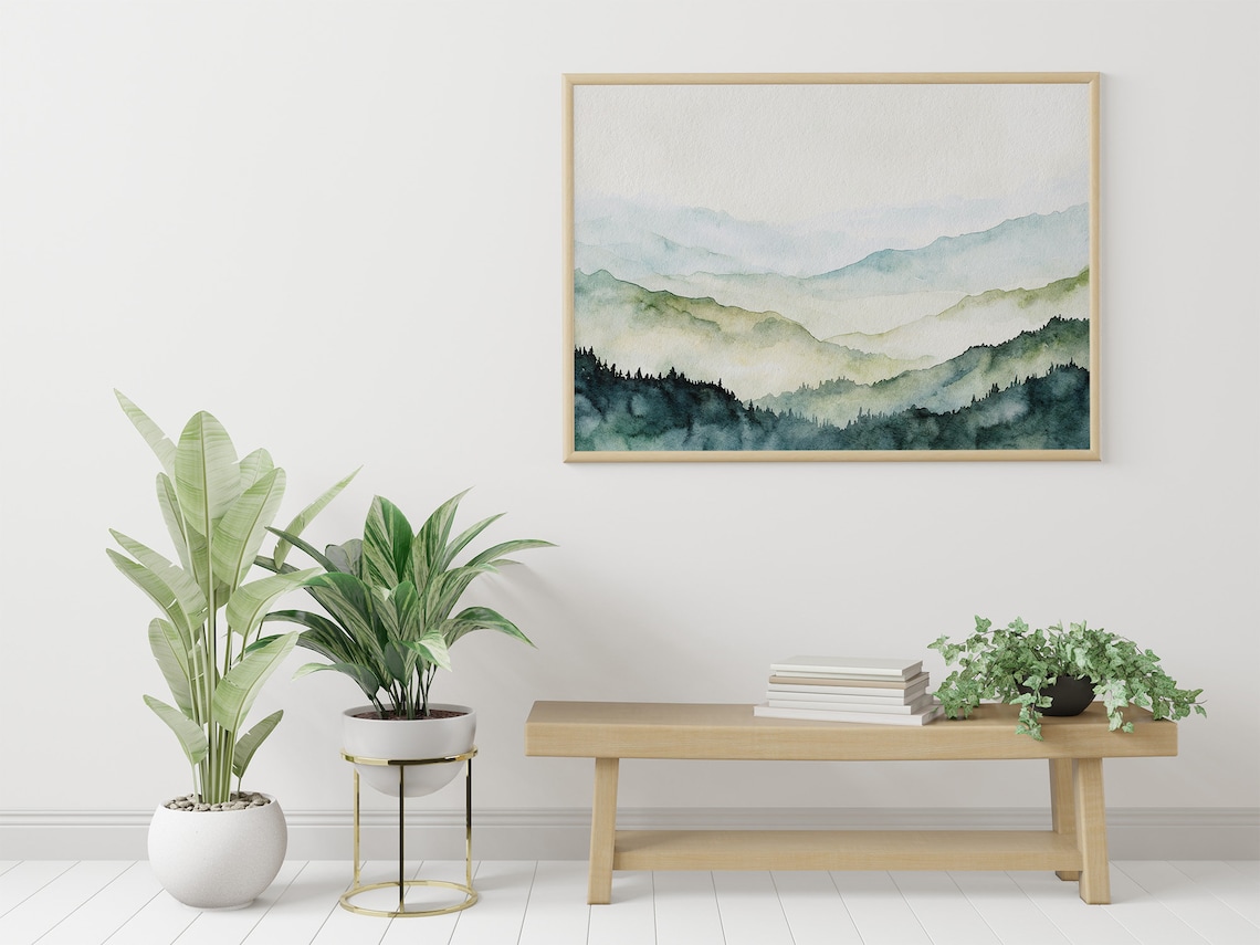 Blue Ridge Mountains Watercolor Print, North Carolina - Image 2
