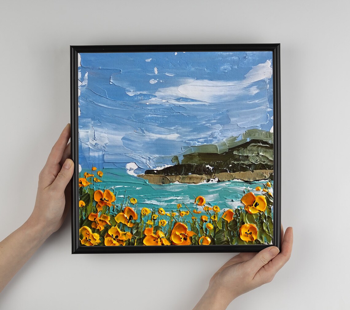 Big Sur California Poppy Seascape Poster Print - Image 4