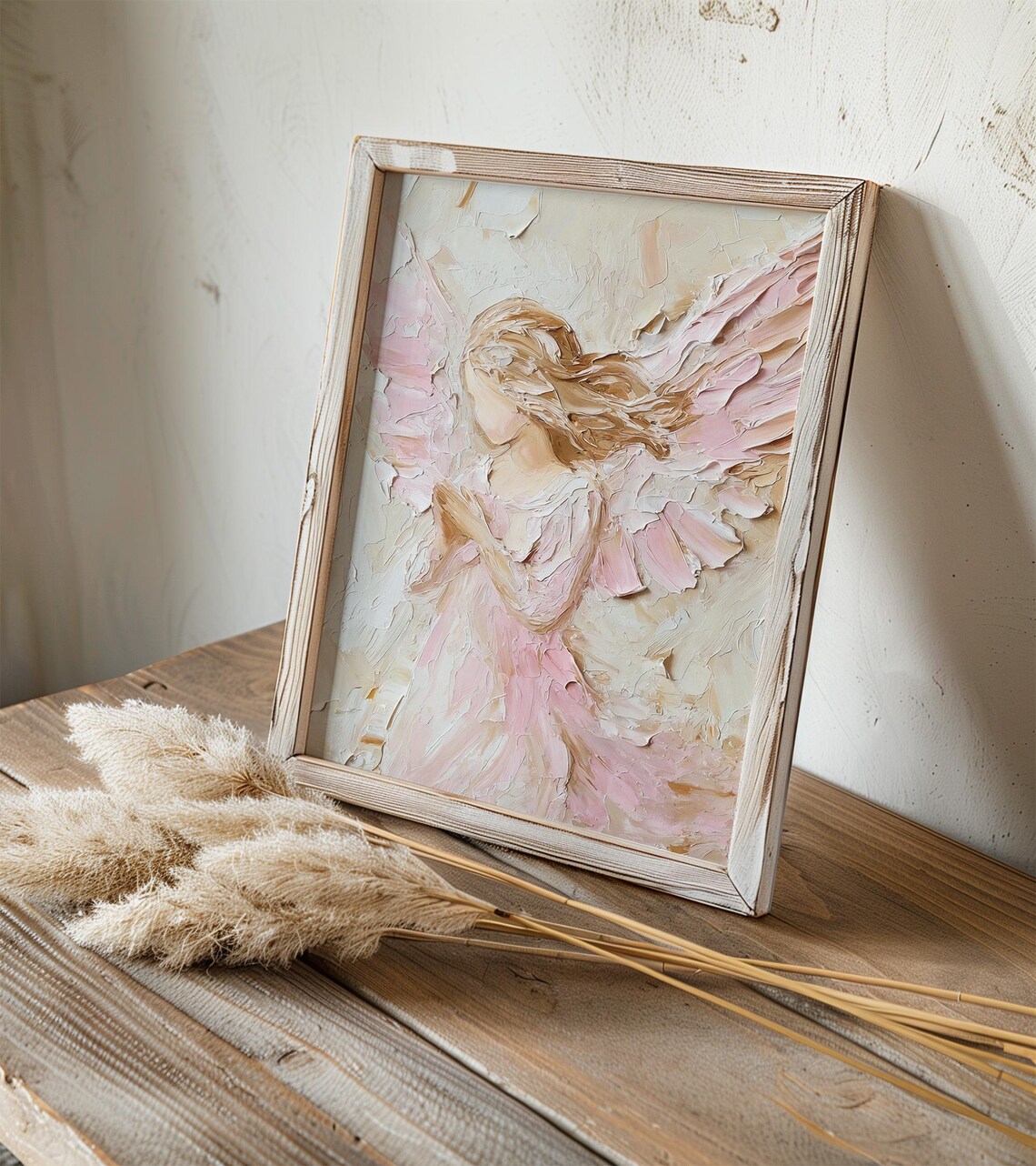 Christmas Angel Oil Painting, Religious Art Print - Image 3
