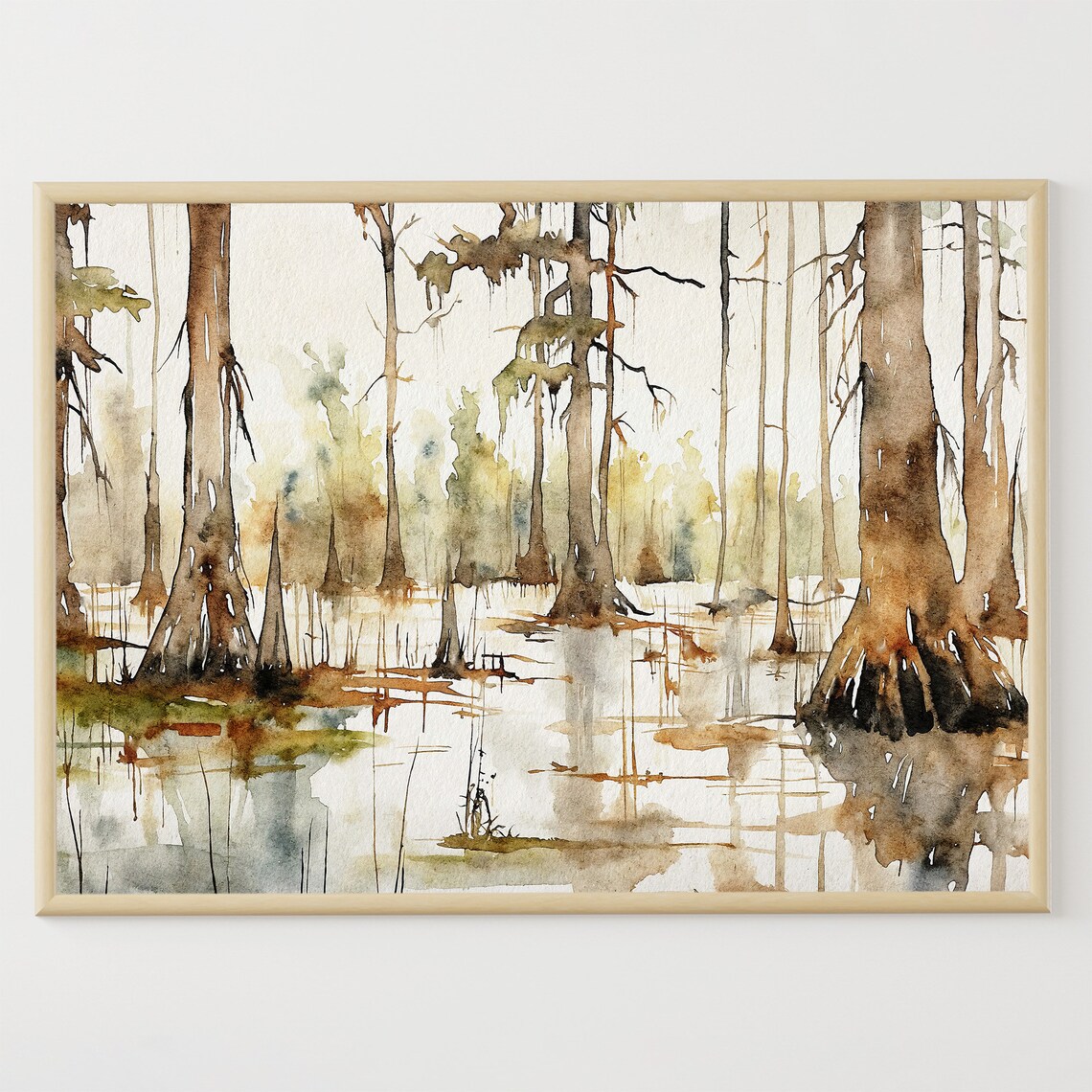 Louisiana Landscape Lake Martin Watercolor Art Print
