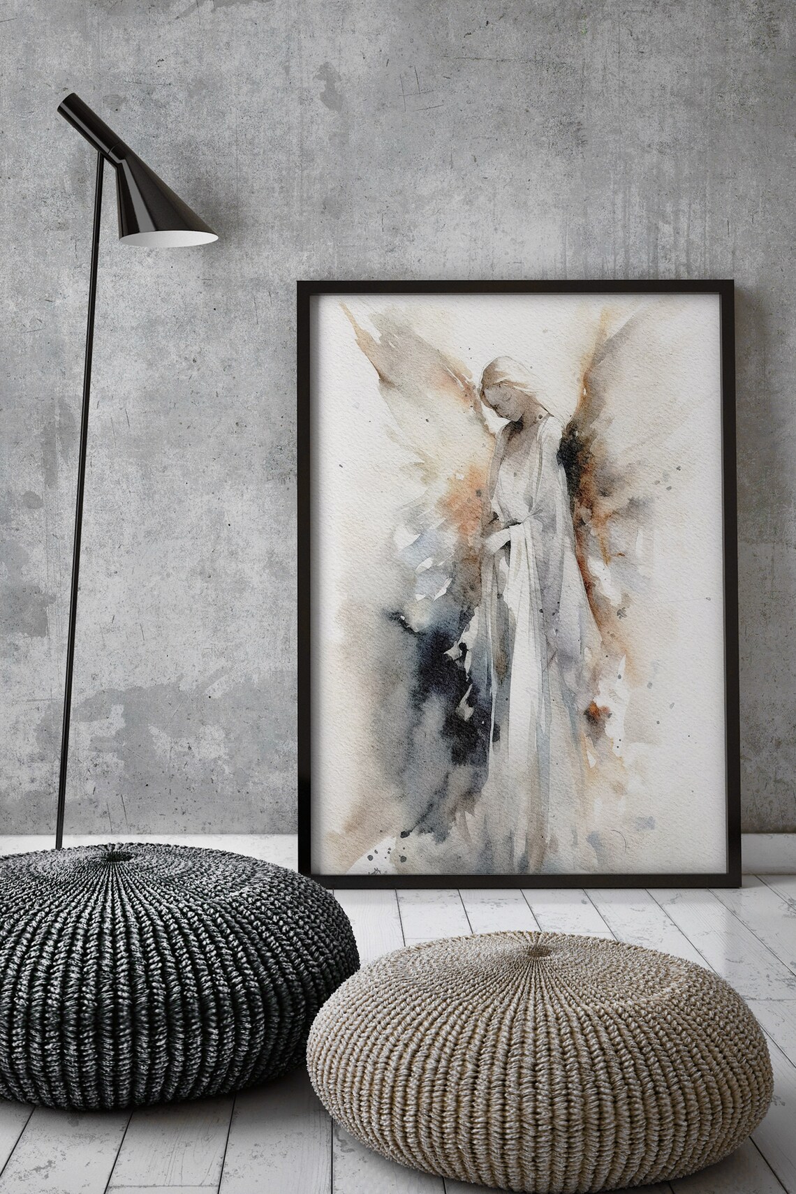 Guardian Angel Watercolor Abstract Angel Art Print - Image 3