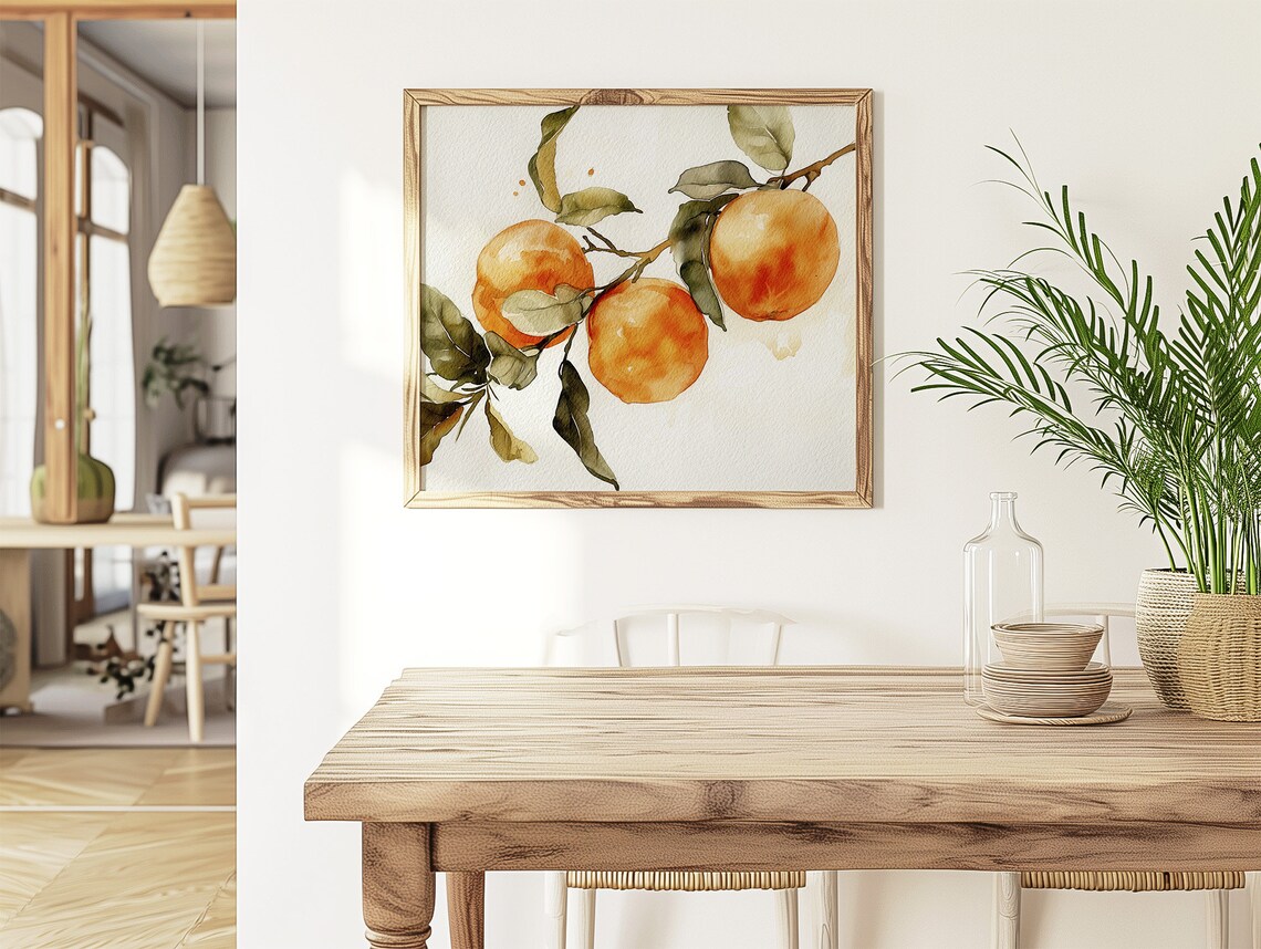 Orange Tree Watercolor Art Print, Botanical Kitchen Decor - Image 4