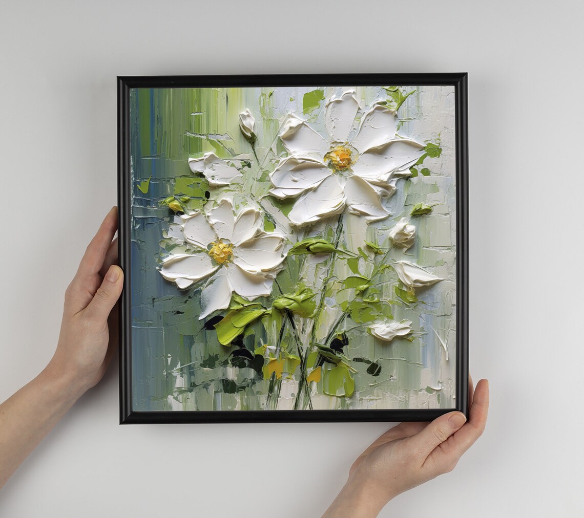 Daisy Wildflowers Oil Painting Floral Art Print - Image 3