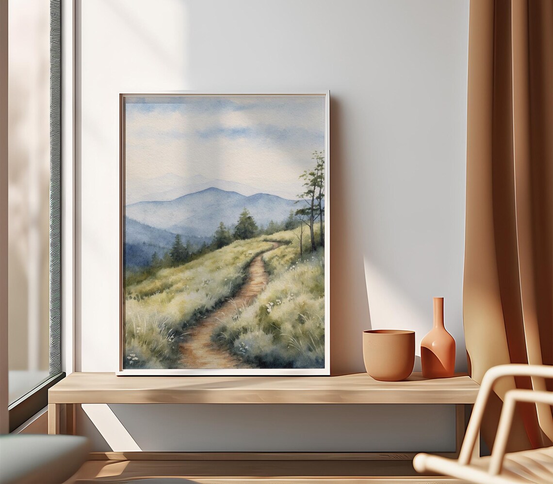 Blue Ridge Mountains Watercolor Art Print, North Carolina - Image 2