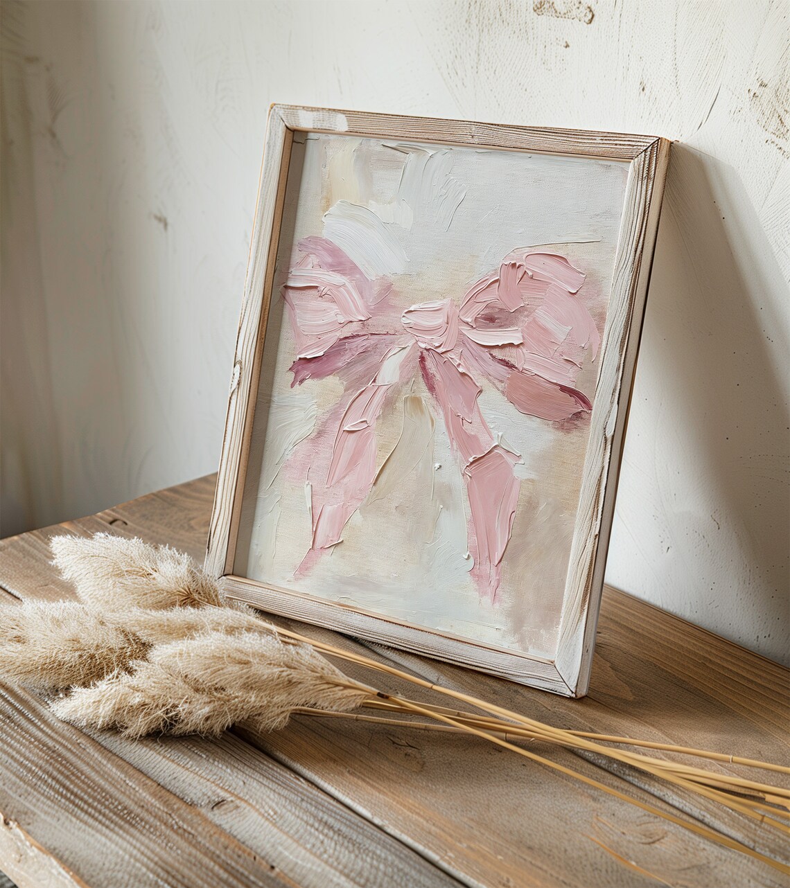 Pink Bow Oil Painting Print, Coquette Apartment Art - Image 3