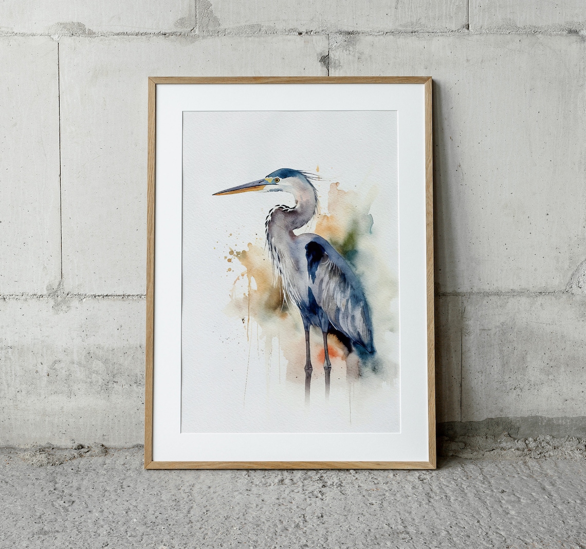 Great Blue Heron Watercolor Art Print, Coastal Bird - Image 3