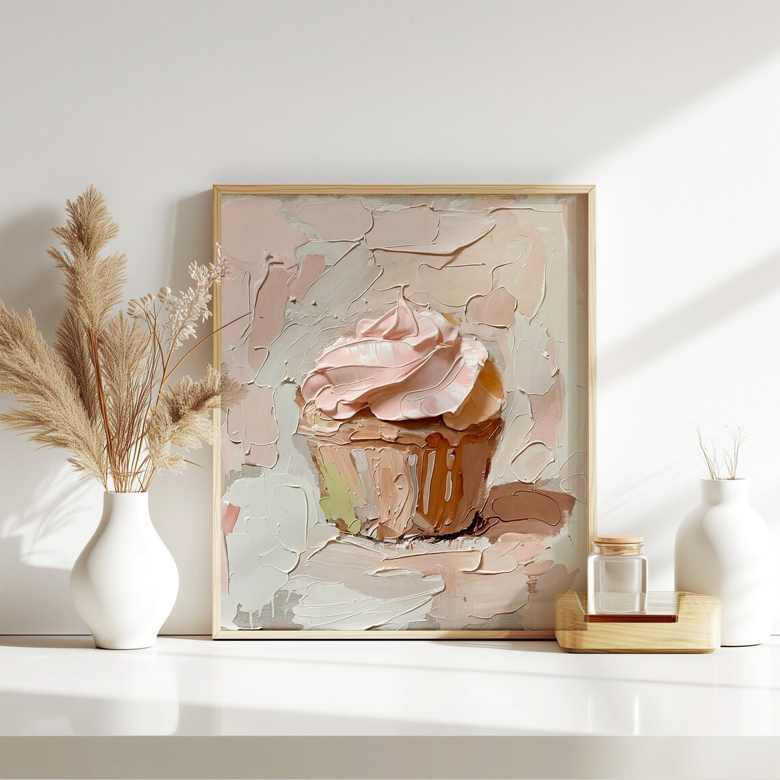 Cupcake Oil Painting Dessert Art Print, Kitchen Decor - Image 5