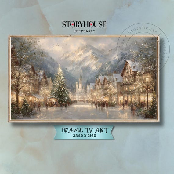 Rustic Frame Tv Art Samsung The For Christmas Winter Bavarian Market 6