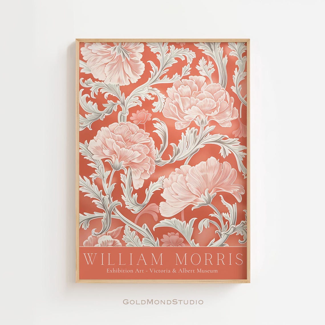 William Morris Terracotta Floral Victoria and Albert Museum Art Poster