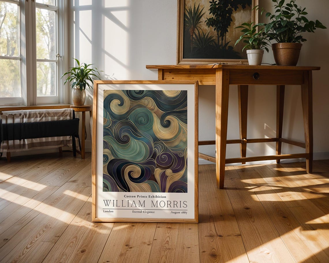 William Morris Eternal Elegance Swirling Ocean Waves Art Poster - Image 2