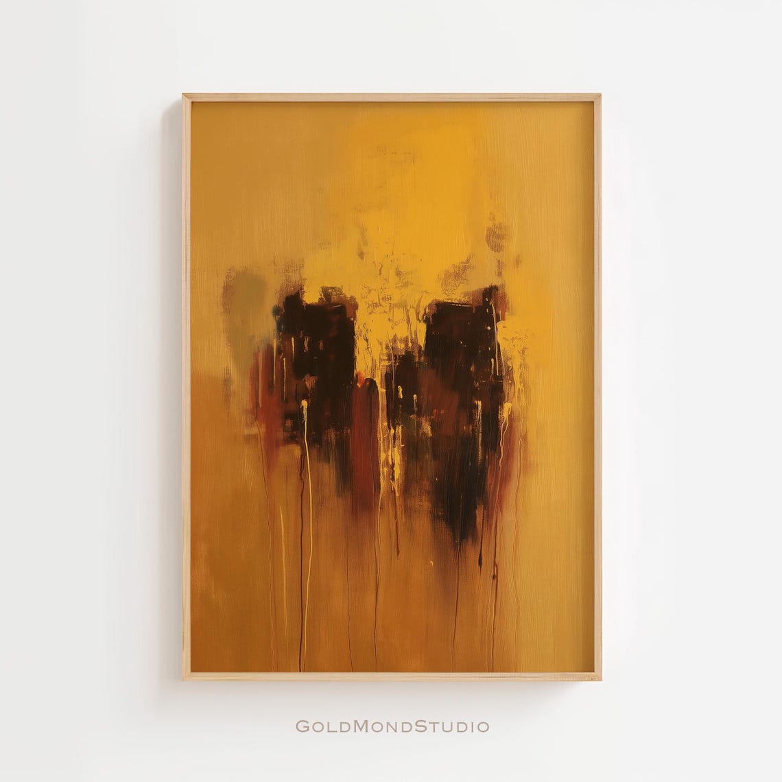 Rich Mustard Gold And Brown Abstract Color Field Painting Poster