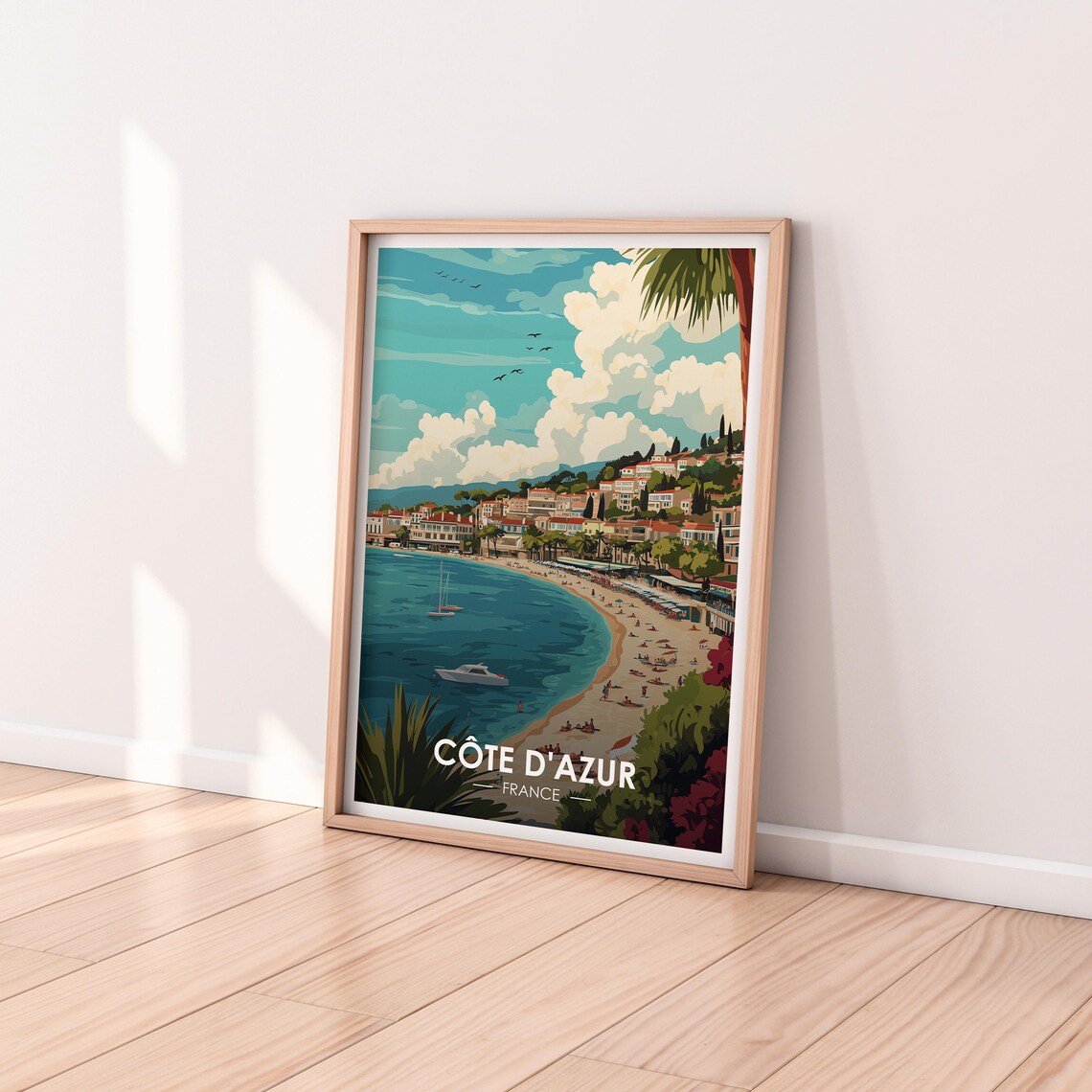Cote dAzur France Riviera Beach Resort Town Vintage Travel Poster - Image 2