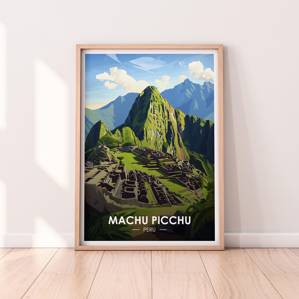 Machu Picchu Peru Ancient Inca Citadel Andes Vintage Travel Poster
