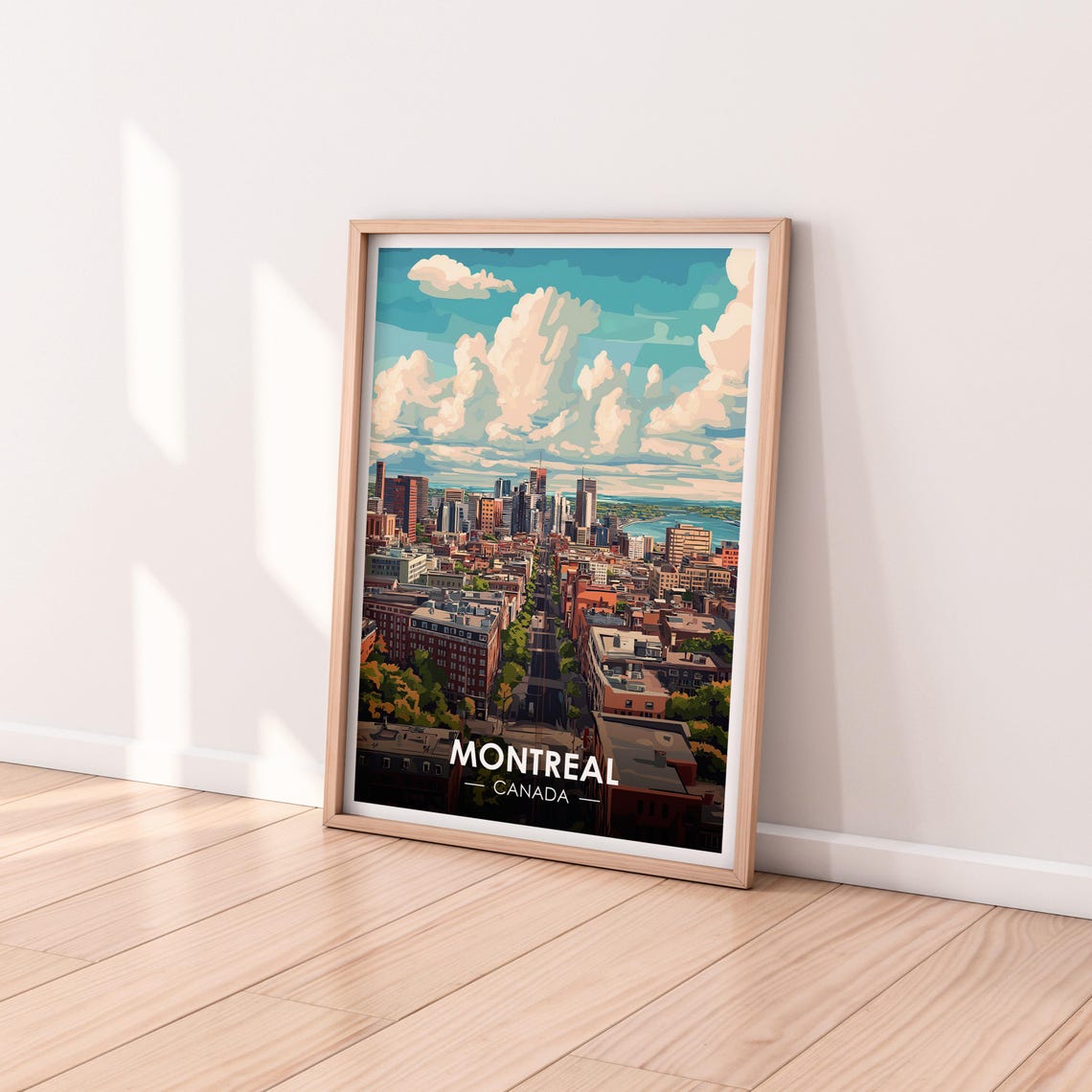 Montreal Canada Downtown Skyline Saint Lawrence River Aerial Poster - Image 2