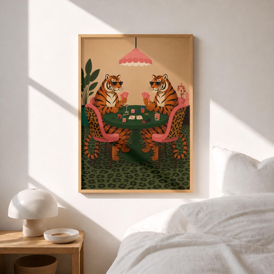 Tigers Playing Poker Poster Funky Maximalist Casino Animal Decor