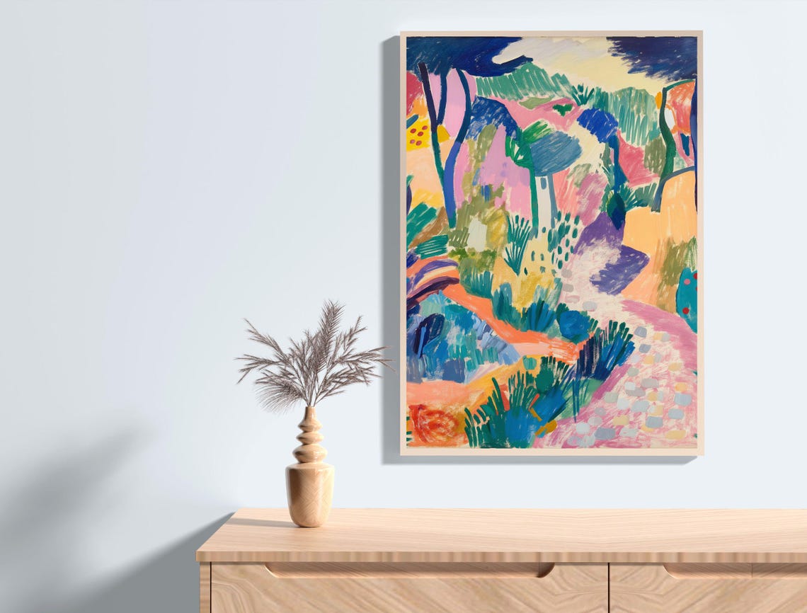 Fauvist Forest Landscape Colorful Abstract Expressionist Art Poster - Image 3