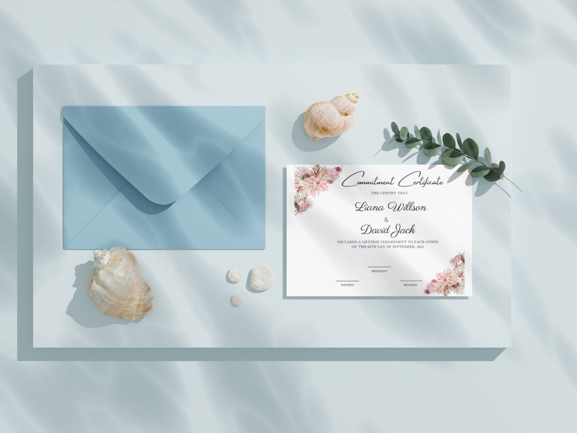 Elegant Floral Commitment Certificate Wedding Vow Keepsake Print - Image 7