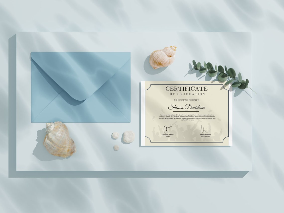 Editable Graduation Certificate Template Classic Diploma Frame Print - Image 3