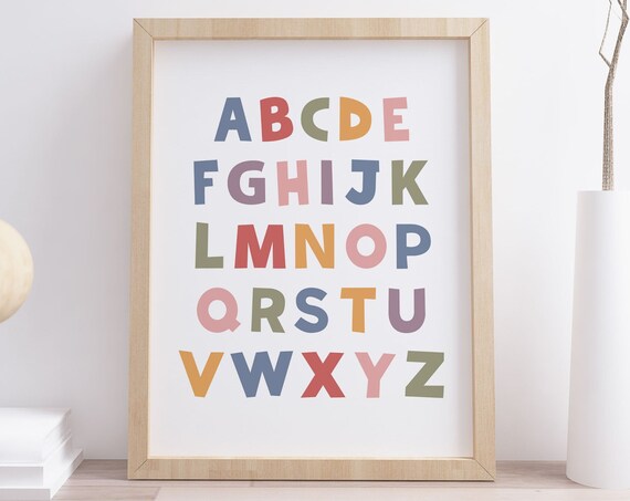 ABC Alphabet Rainbow Letters Educational Kids Classroom Decor Poster