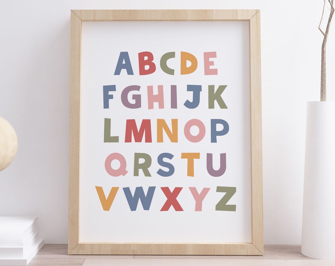 ABC Alphabet Rainbow Letters Educational Kids Classroom Decor Poster