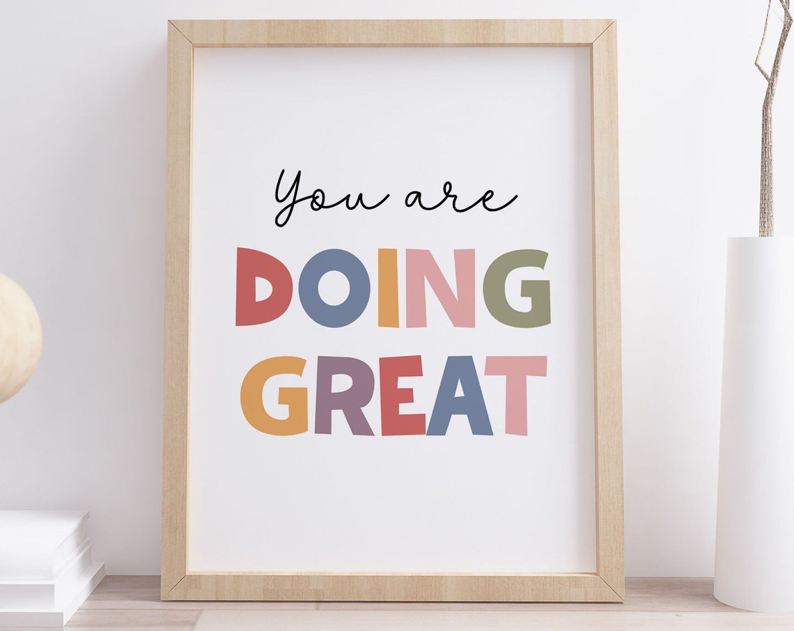 You Are Doing Great Colorful Kids Classroom Affirmation Poster