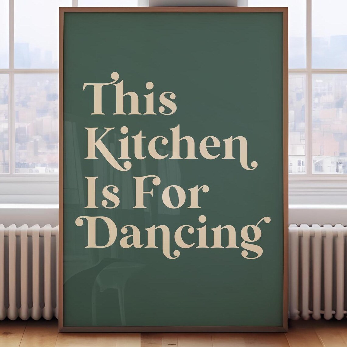 This Kitchen Is For Dancing Retro Quote Poster