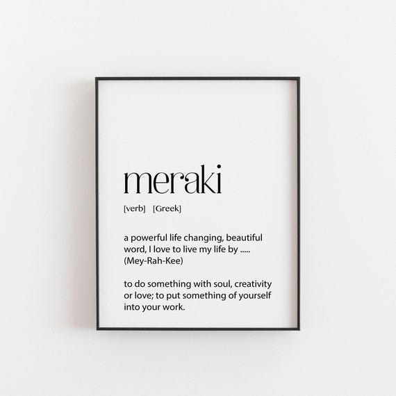 Greek Meraki Definition Poster, Greece Inspiration Art Print