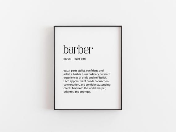 Barber Definition Stylish Typography Art Print
