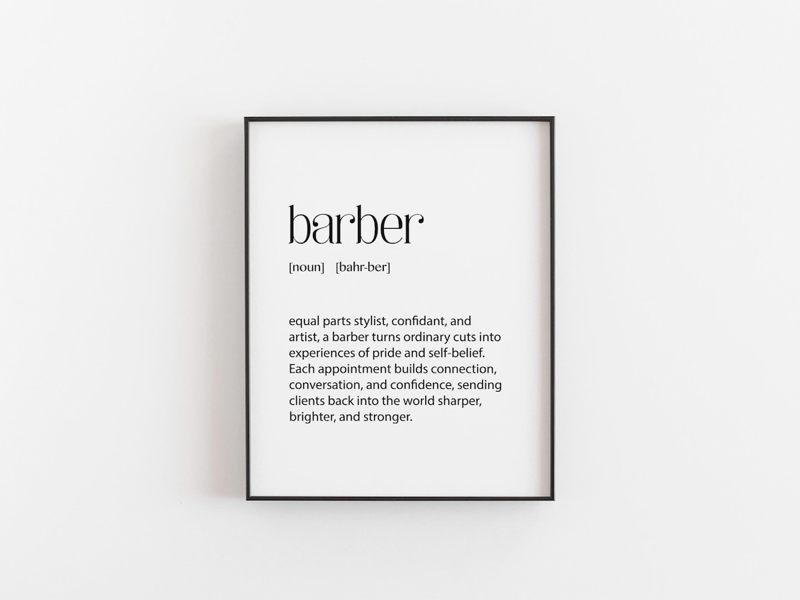 Barber Definition Stylish Typography Art Print