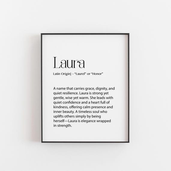 Laura Name Meaning Art Print, Graceful Strong Laurel