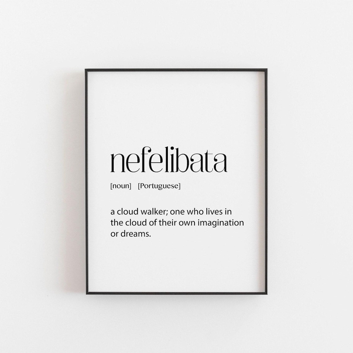 Nefelibata Travel Poster, Dreamer Definition Print