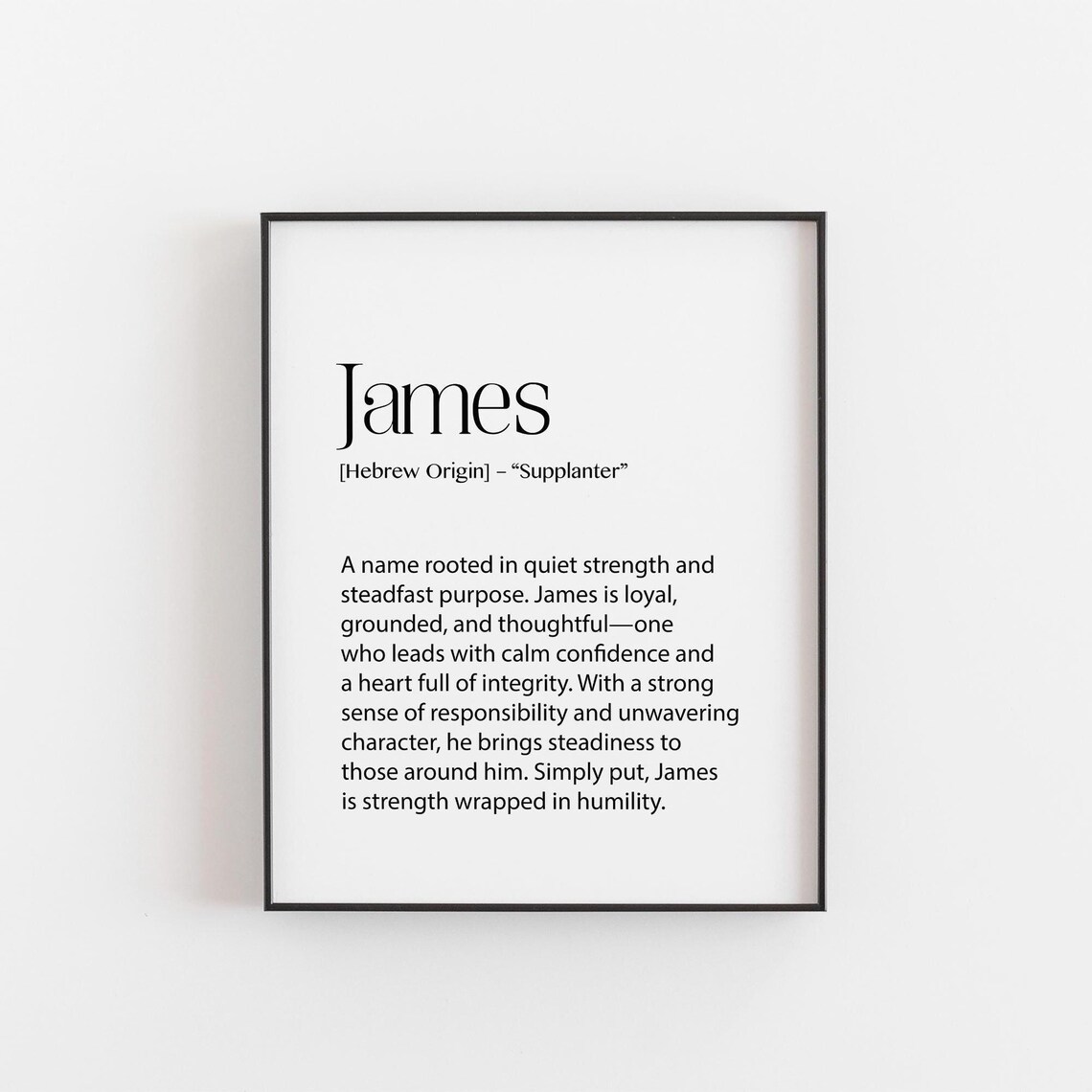 James Name Meaning Art Print, Nursery Decor