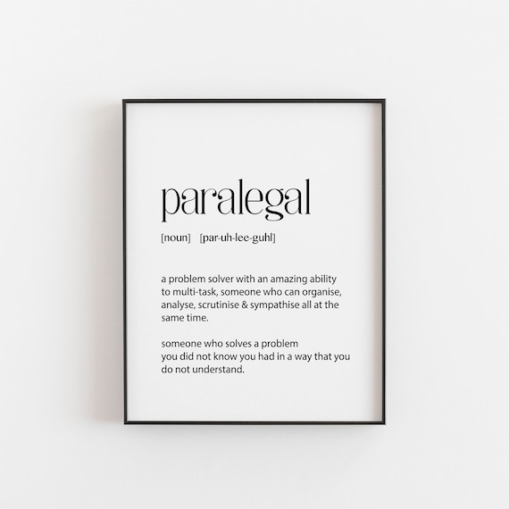 Paralegal Dictionary Print, Funny Office Wall Art