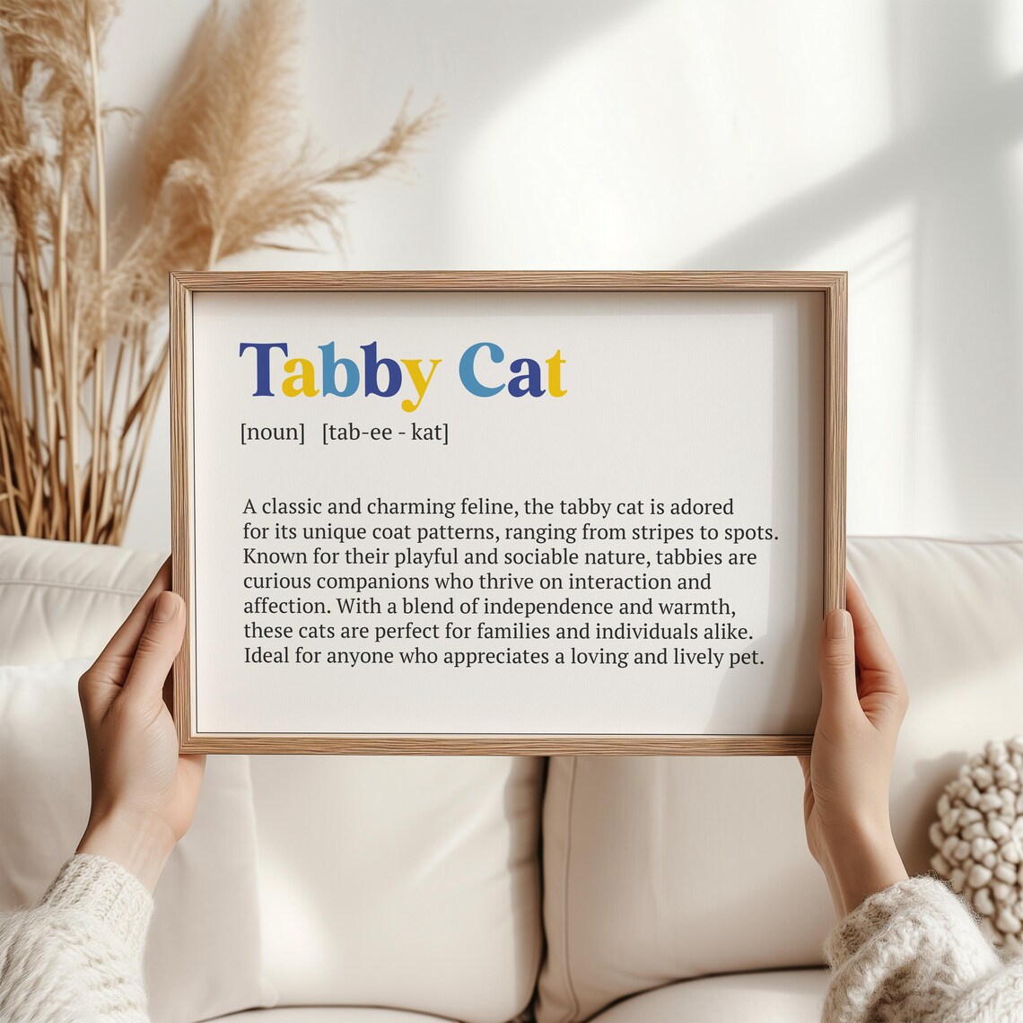 Tabby Cat Breed Definition Dictionary Deep Green Feline Poster - Image 4