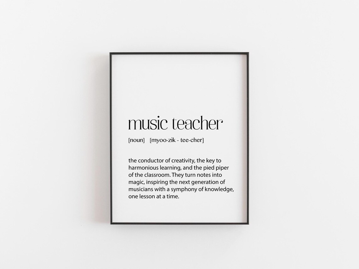 Music Teacher Dictionary Definition Funny Classroom Appreciation Poster