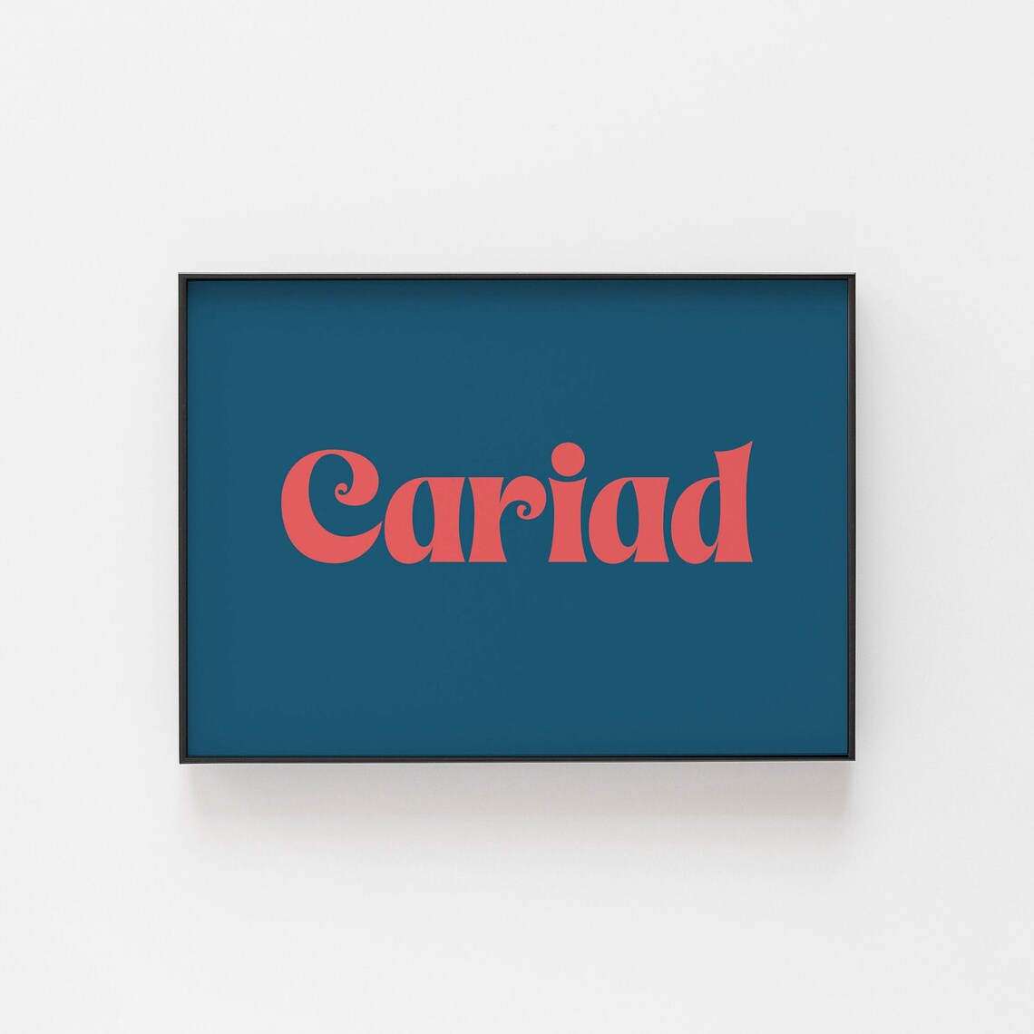 Cariad Welsh Love Art Print, Romantic Wall Decor