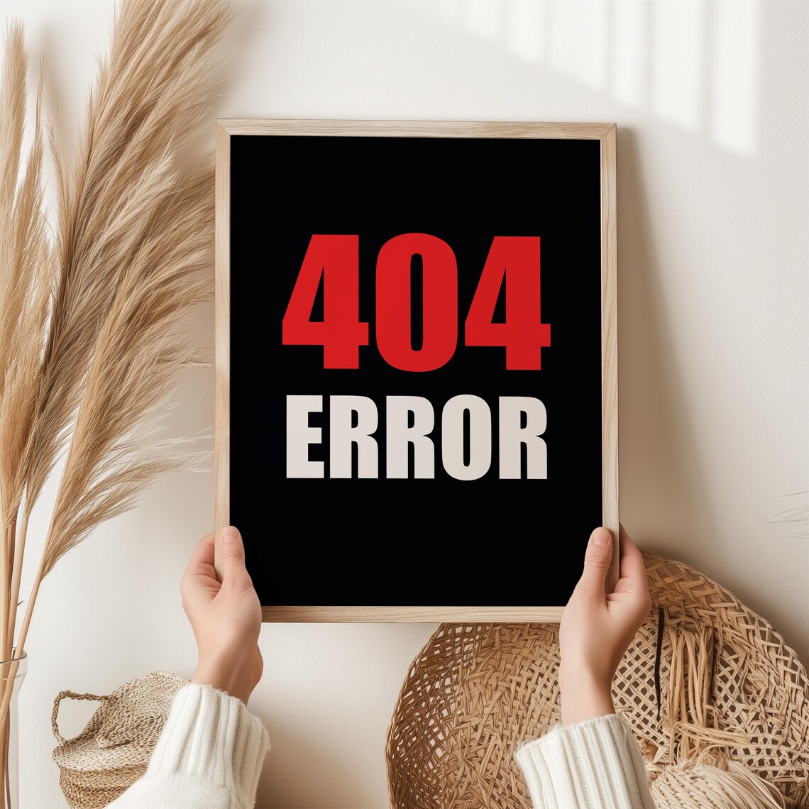 404 Error Funny Teen Room Poster, Geek Gamer
