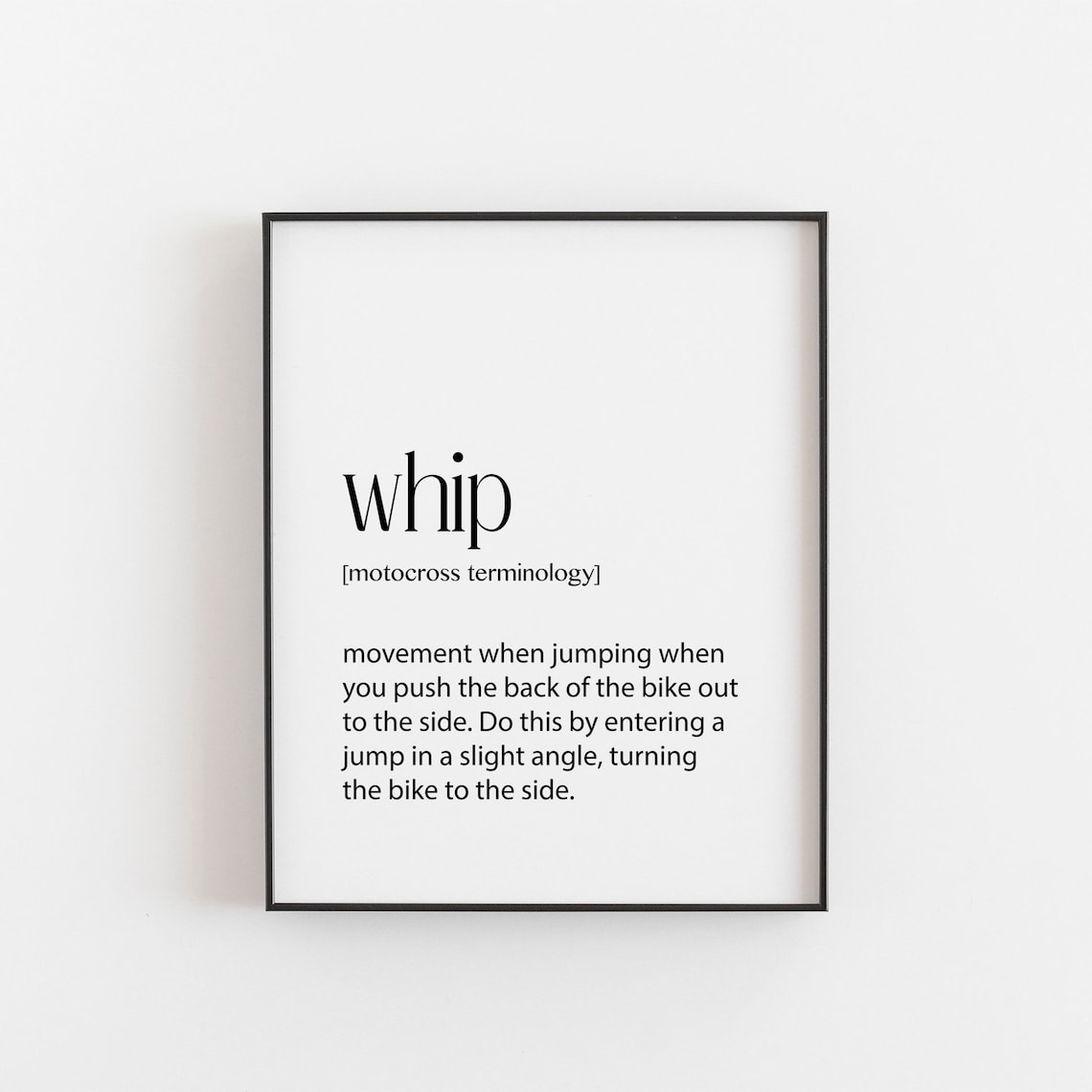 Dirt Bike Decor Whip Definition, Motocross Art Print