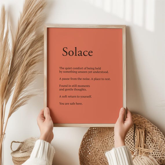 Solace Definition Art Print, Grief Comfort Gift