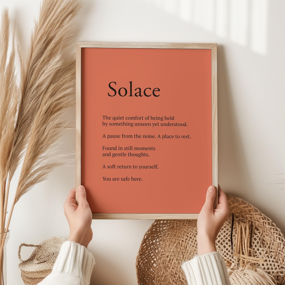 Solace Definition Art Print, Grief Comfort Gift